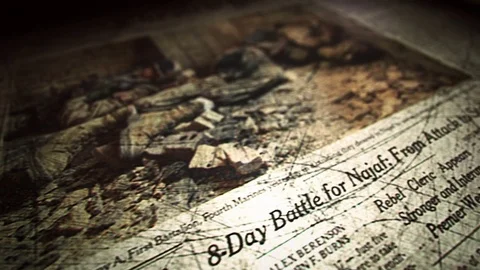 War Newspaper Comp Stock Footage 83004153