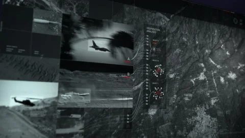 War Operation Planning Military Tech Surveillance Connects To Satellite Stock Footage 194463543