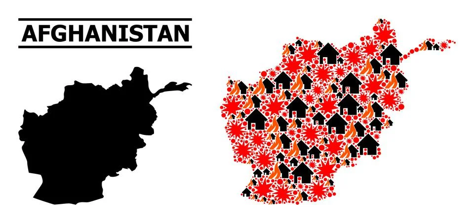 War Pattern Map of Afghanistan 스톡 일러스트