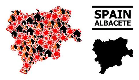 War Pattern Map of Albacete Province Illustrazione stock