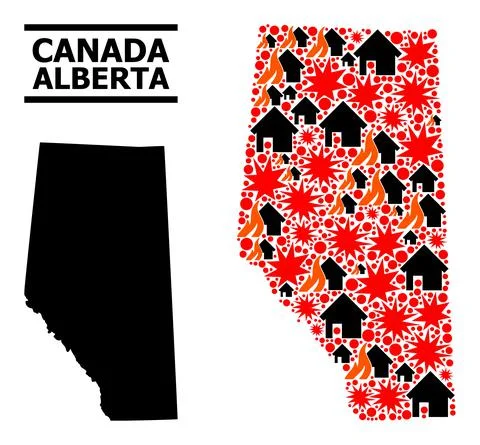 War Pattern Map of Alberta Province イラスト素材