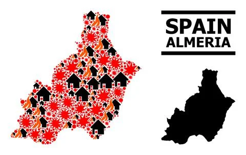 War Pattern Map of Almeria Province Stock Illustration