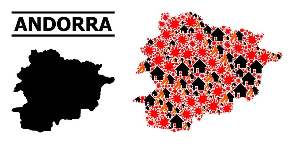 War Pattern Map of Andorra イラスト素材