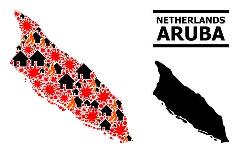 War Pattern Map of Aruba Island イラスト素材