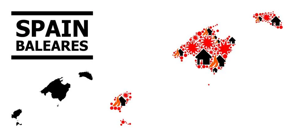 War Pattern Map of Baleares Province イラスト素材