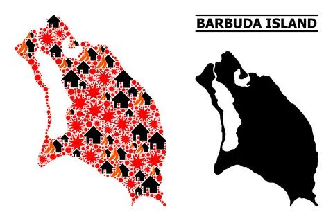 War Pattern Map of Barbuda Island イラスト素材