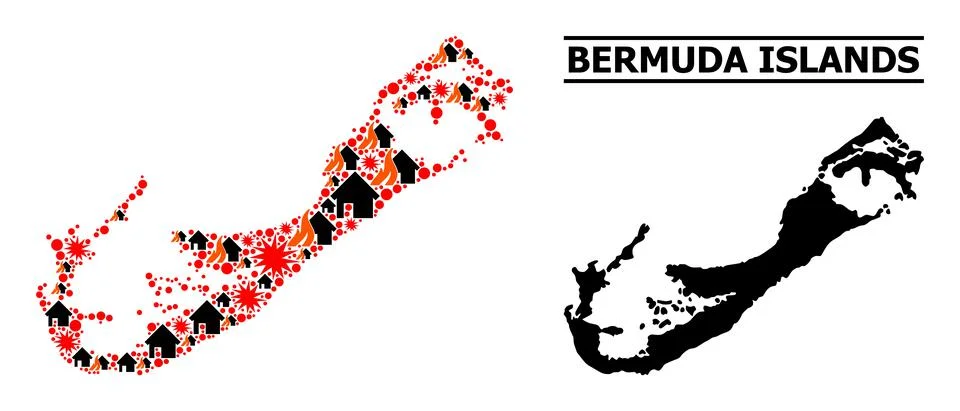 War Pattern Map of Bermuda Islands イラスト素材
