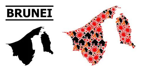 War Pattern Map of Brunei Illustrazione stock