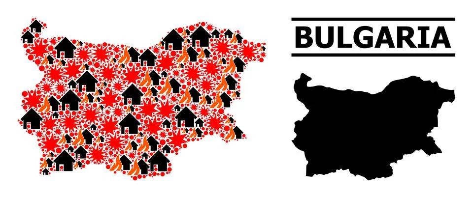 War Pattern Map of Bulgaria イラスト素材