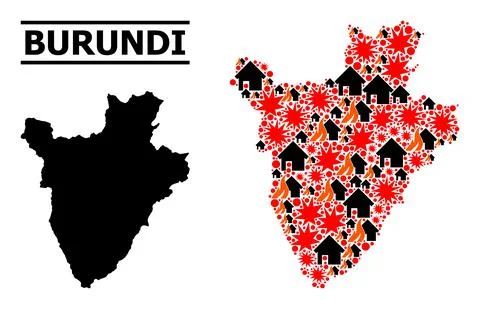 War Pattern Map of Burundi イラスト素材