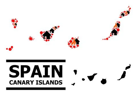 War Pattern Map of Canary Islands 스톡 일러스트