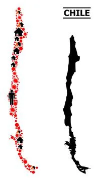 War Pattern Map of Chile イラスト素材