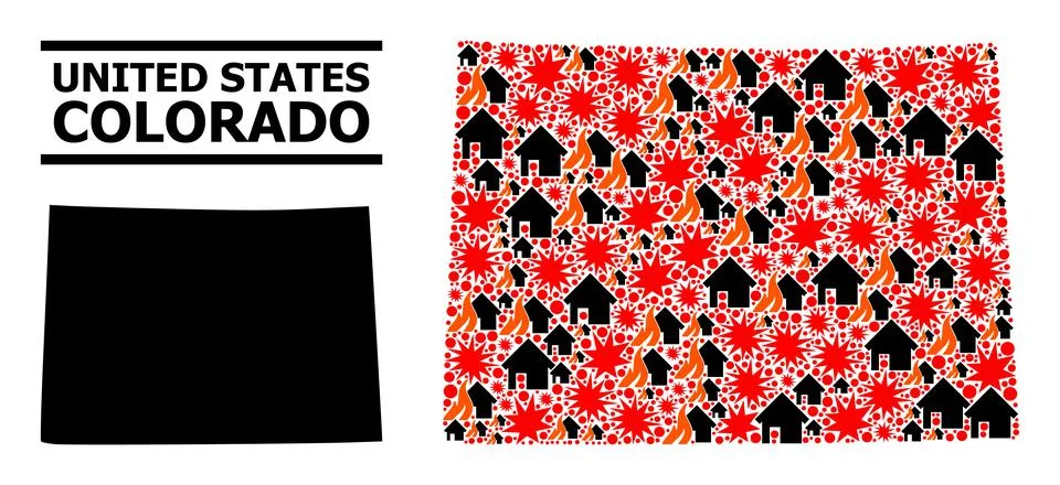 War Pattern Map of Colorado State イラスト素材