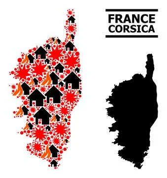 War Pattern Map of Corsica 스톡 일러스트
