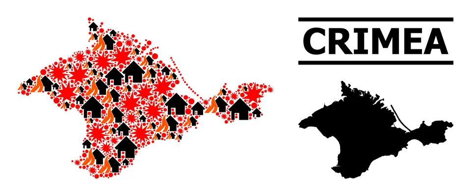 War Pattern Map of Crimea Stock Illustration