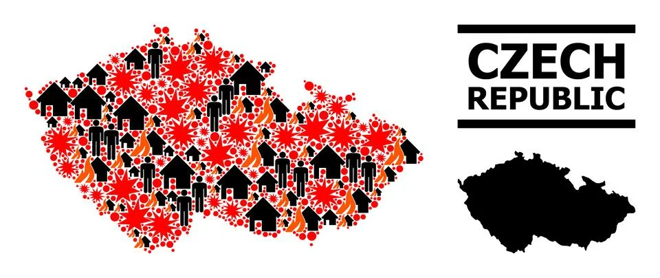 War Pattern Map of Czech Republic イラスト素材