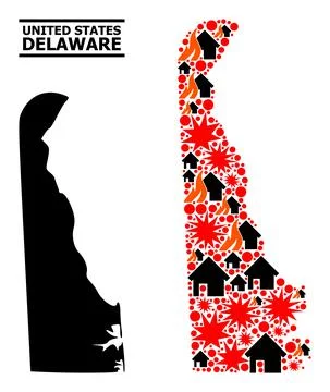 War Pattern Map of Delaware State Stock Illustration