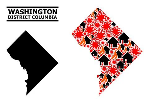 War Pattern Map of District Columbia 스톡 일러스트