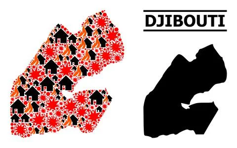 War Pattern Map of Djibouti Illustrazione stock