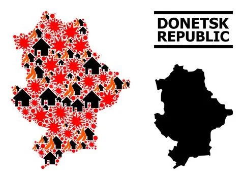 War Pattern Map of Donetsk Republic Illustrazione stock