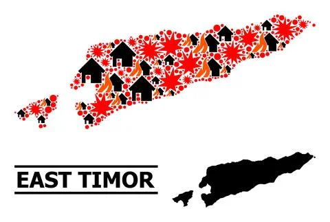 War Pattern Map of East Timor イラスト素材