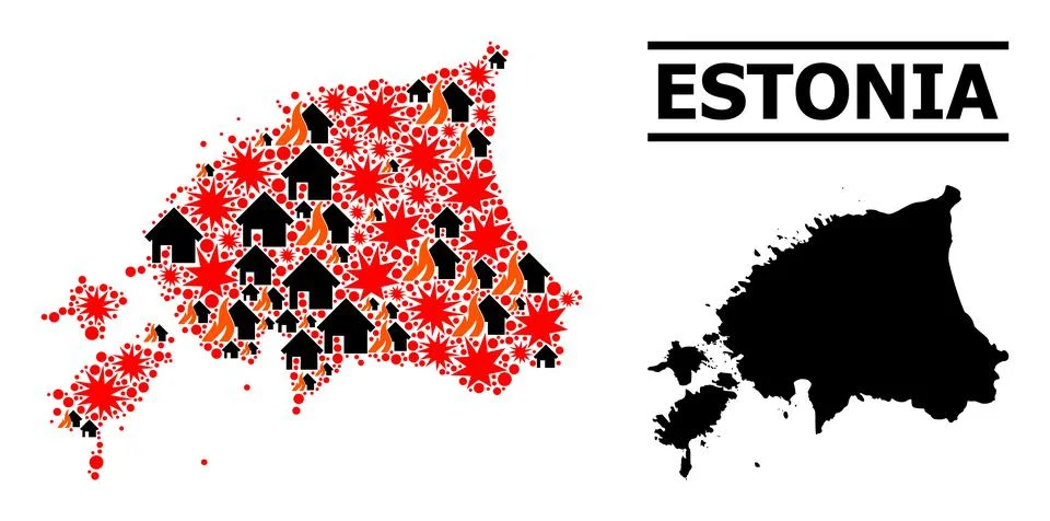 War Pattern Map of Estonia イラスト素材