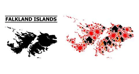 War Pattern Map of Falkland Islands Stock Illustration