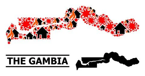 War Pattern Map of the Gambia 스톡 일러스트