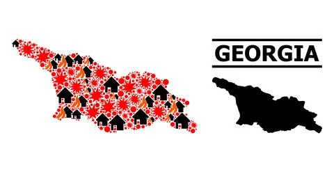 War Pattern Map of Georgia 스톡 일러스트