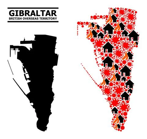 War Pattern Map of Gibraltar Illustrazione stock