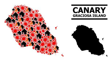 War Pattern Map of Graciosa Island Illustrazione stock