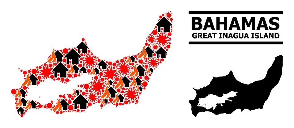 War Pattern Map of Great Inagua Island 스톡 일러스트