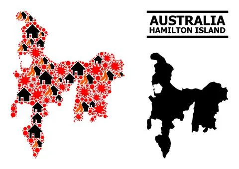 War Pattern Map of Hamilton Island Illustrazione stock