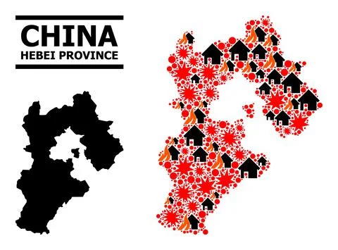 War Pattern Map of Hebei Province Illustrazione stock