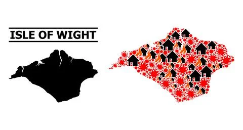 War Pattern Map of Isle of Wight Stock Illustration