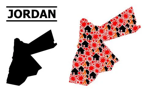 War Pattern Map of Jordan イラスト素材