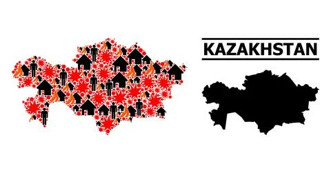 War Pattern Map of Kazakhstan Illustrazione stock