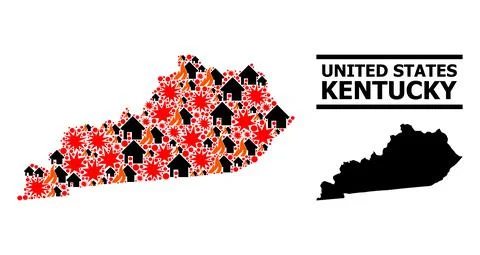 War Pattern Map of Kentucky State イラスト素材