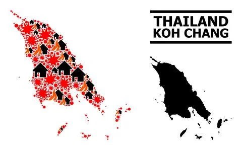 War Pattern Map of Koh Chang Illustrazione stock