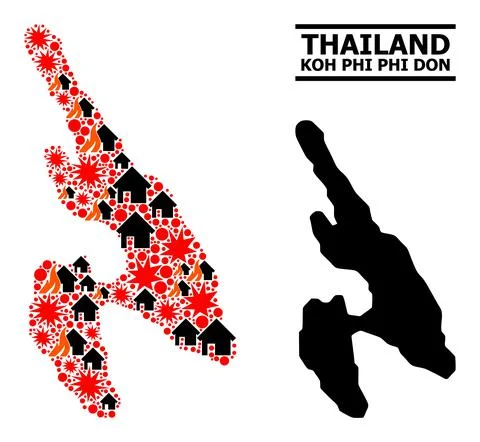 War Pattern Map of Koh Phi Don イラスト素材