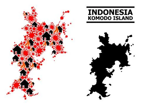 War Pattern Map of Komodo Island Stock Illustration