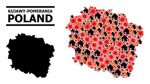 War Pattern Map of Kujawy-Pomerania Province Stock Illustration