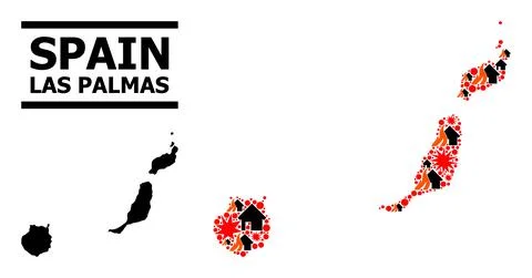 War Pattern Map of Las Palmas Province イラスト素材