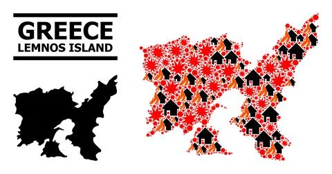 War Pattern Map of Lemnos Island イラスト素材