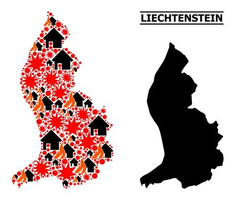 War Pattern Map of Liechtenstein Stock Illustration