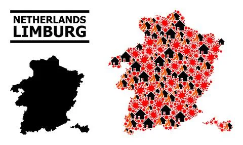 War Pattern Map of Limburg Province 스톡 일러스트