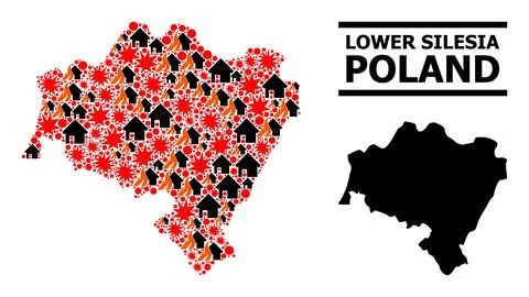 War Pattern Map of Lower Silesia Province イラスト素材