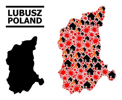 War Pattern Map of Lubusz Province Illustrazione stock