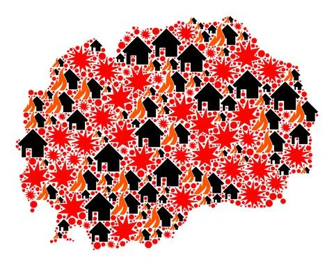 War Pattern Map of Macedonia Stock Illustration