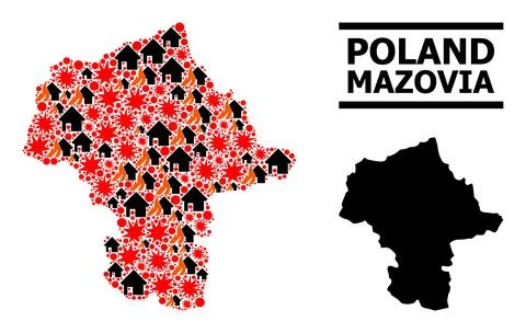 War Pattern Map of Mazovia Province Stock Illustration